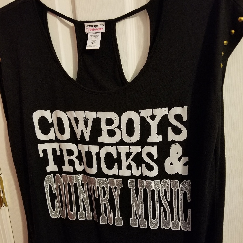 Adorable "Cowboys, Trucks & Country Music " shirt.